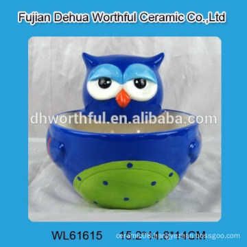 2016 popular big ceramic bowl with owl shape